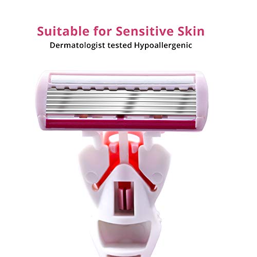 DreamGenius 6-Blade Women's Razor Set, Pink