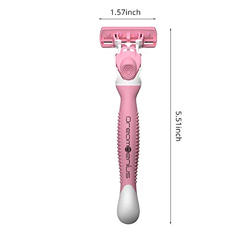 DreamGenius 6-Blade Women's Razor Set, Pink