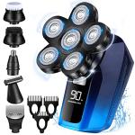 6-in-1 Cordless Electric Head Shaver for Men
