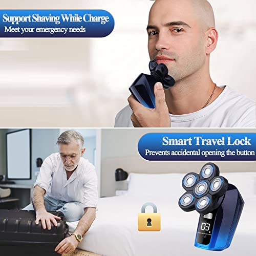 6-in-1 Cordless Electric Head Shaver for Men