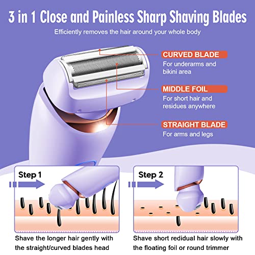 2-in-1 Electric Razor and Bikini Trimmer for Women