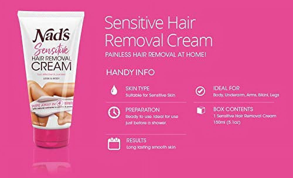 NAD'S Sensitive Hair Removal Cream, 145 ml