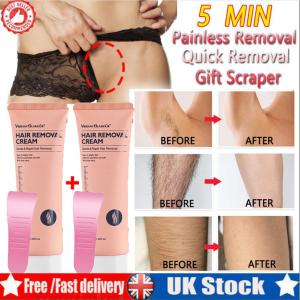 2-Pack Painless Hair Removal Cream for Sensitive Areas