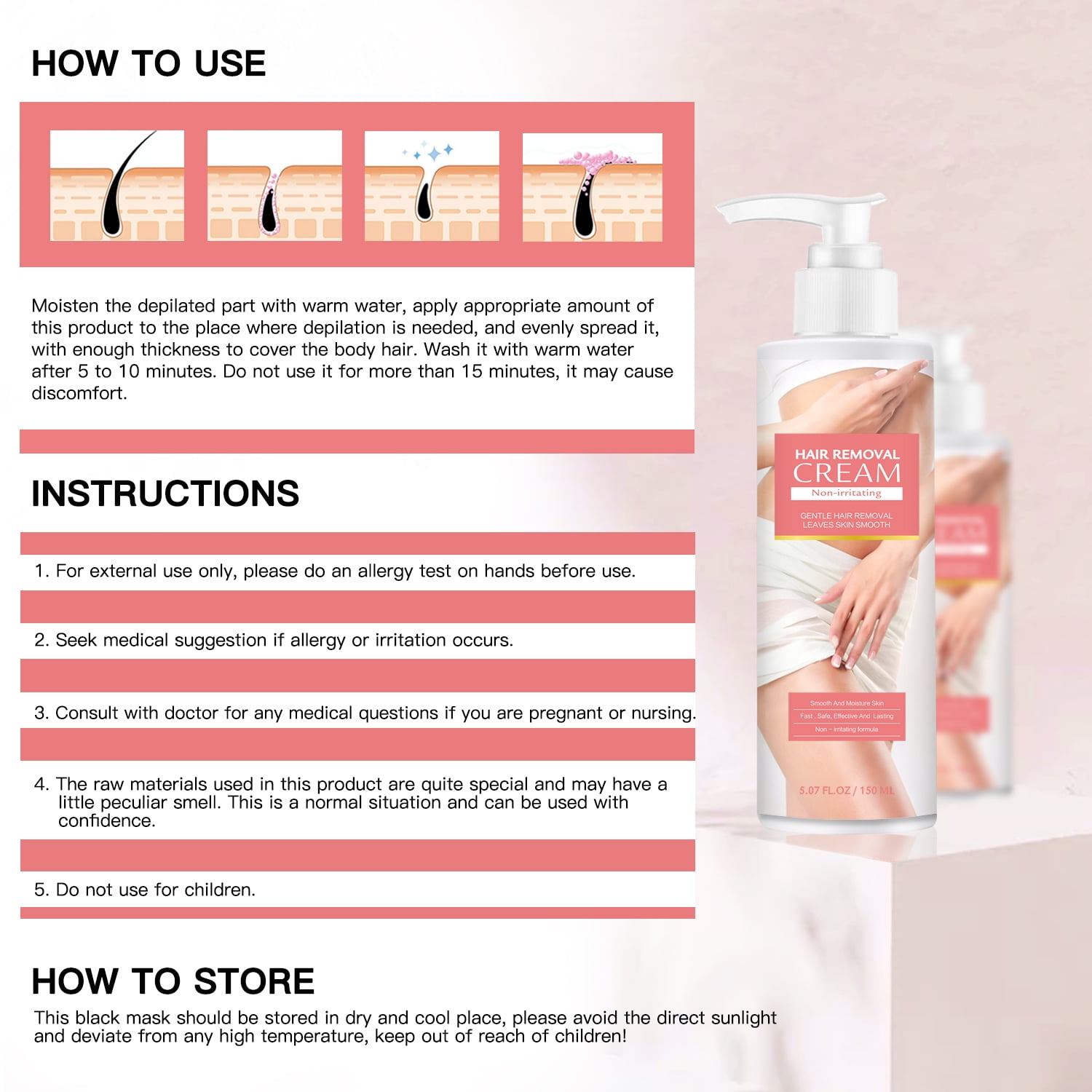 Gentle Hair Removal Cream for All Skin Types