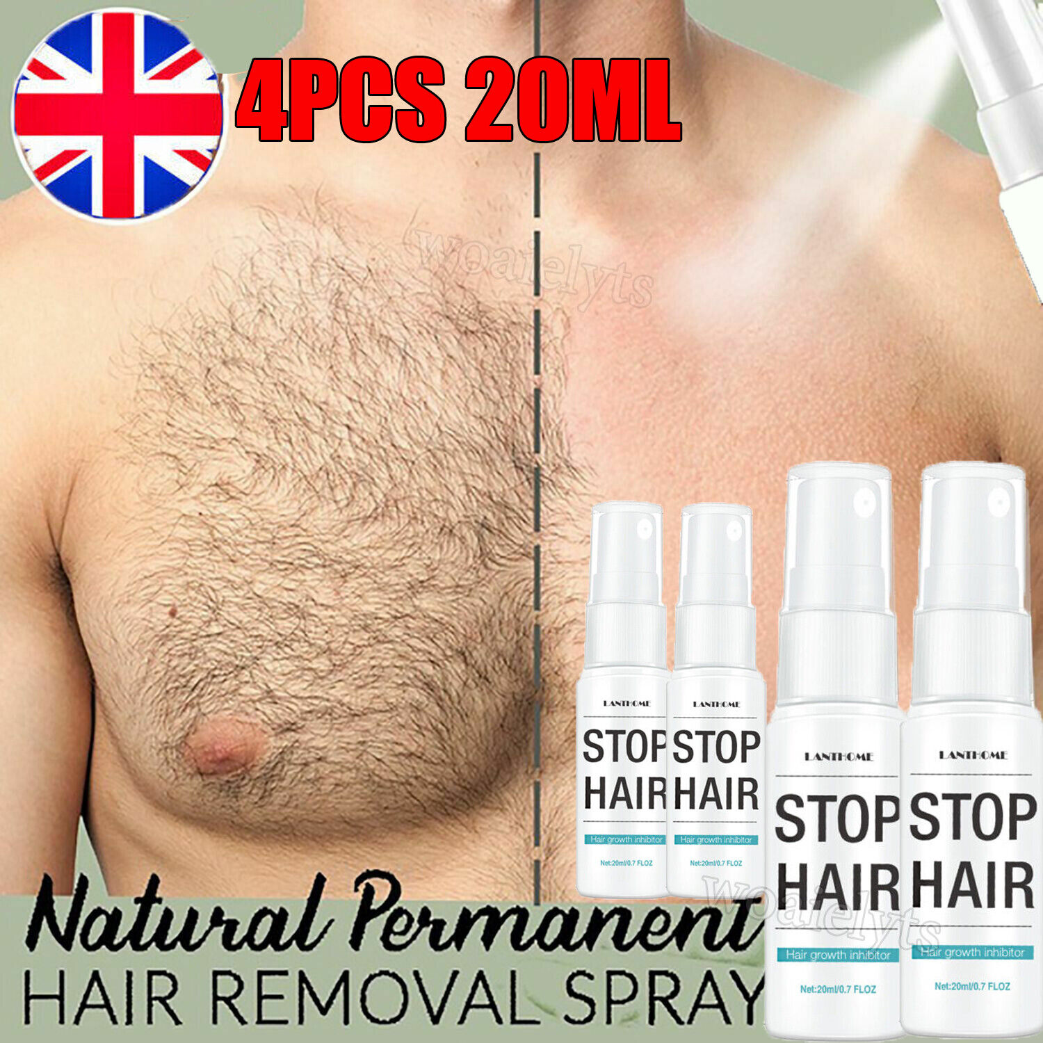 Permanent Hair Removal Spray for Men and Women