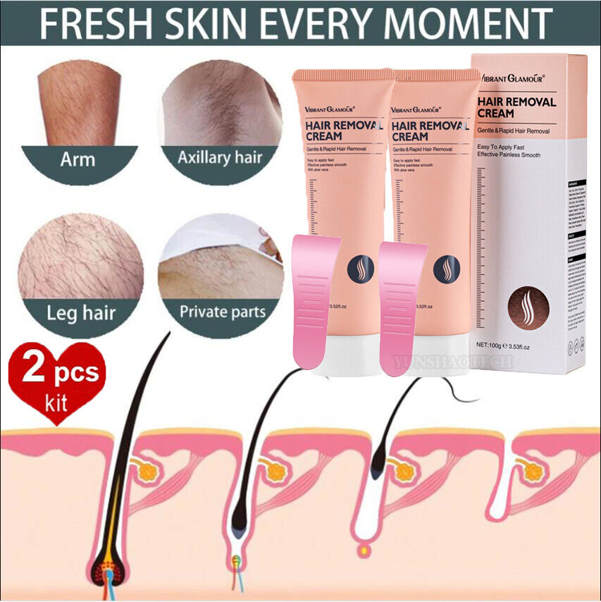 Permanent Hair Removal Cream - Painless Growth Inhibitor