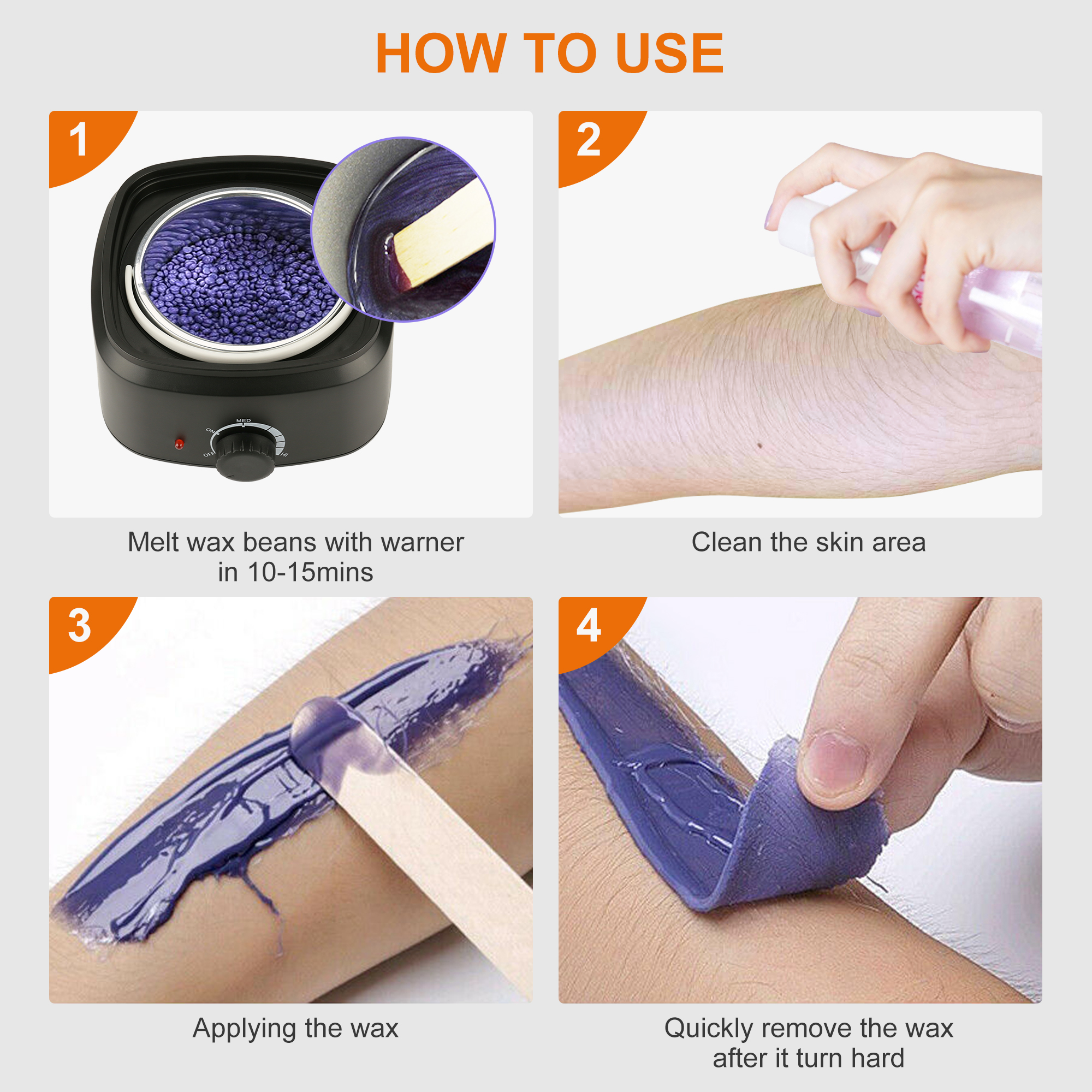 AGPTEK Home Waxing Kit with Wax Beans and Sticks