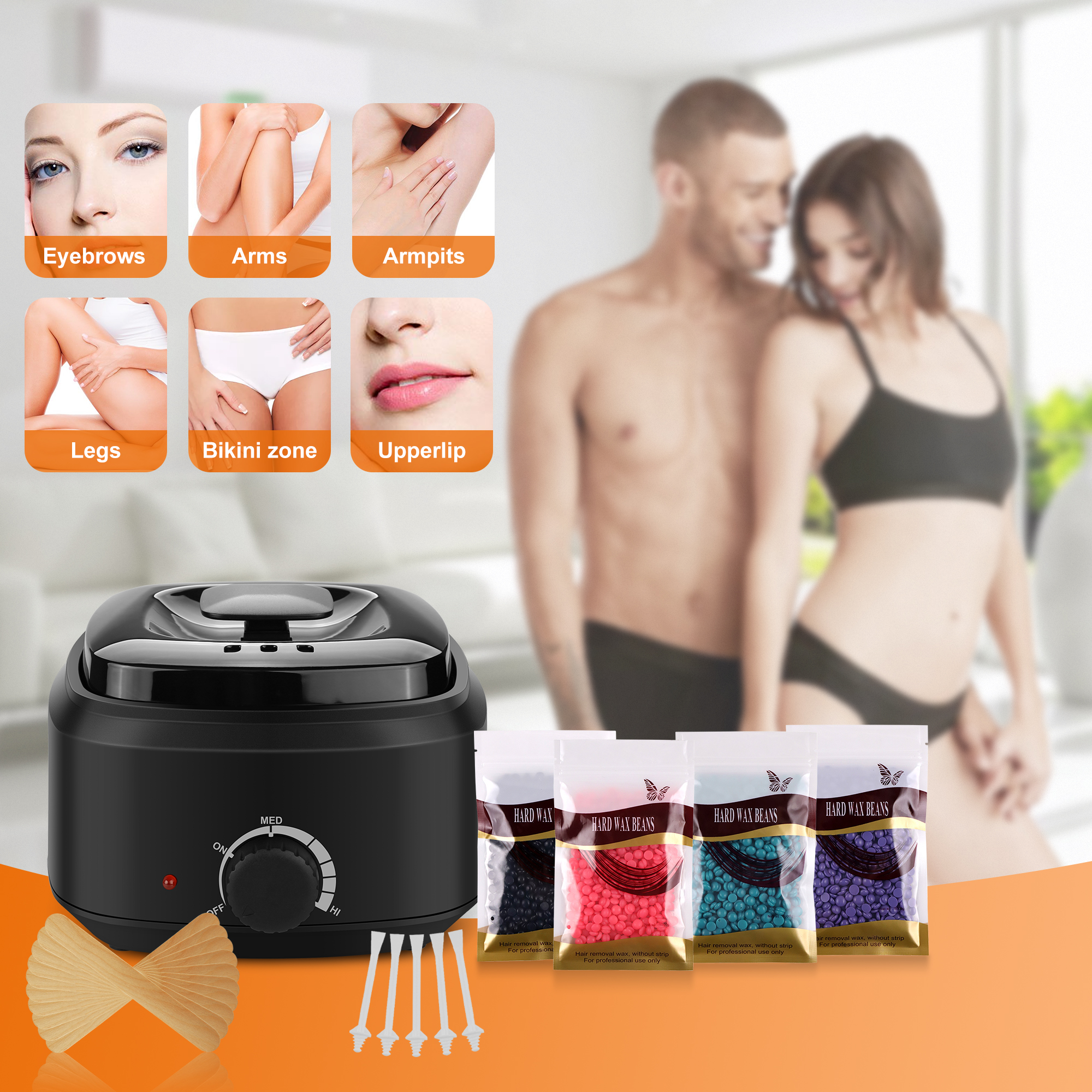 AGPTEK Home Waxing Kit with Wax Beans and Sticks