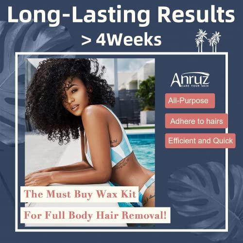 Anruz Wax Kit for Sensitive Skin Hair Removal