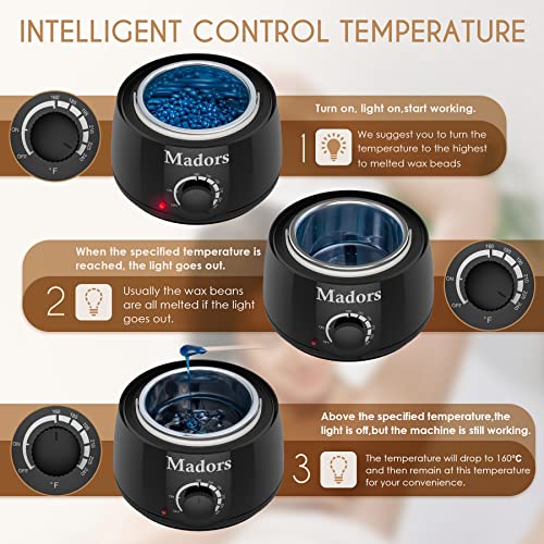 Madors Waxing Kit with Hair Removal Wax Warmer