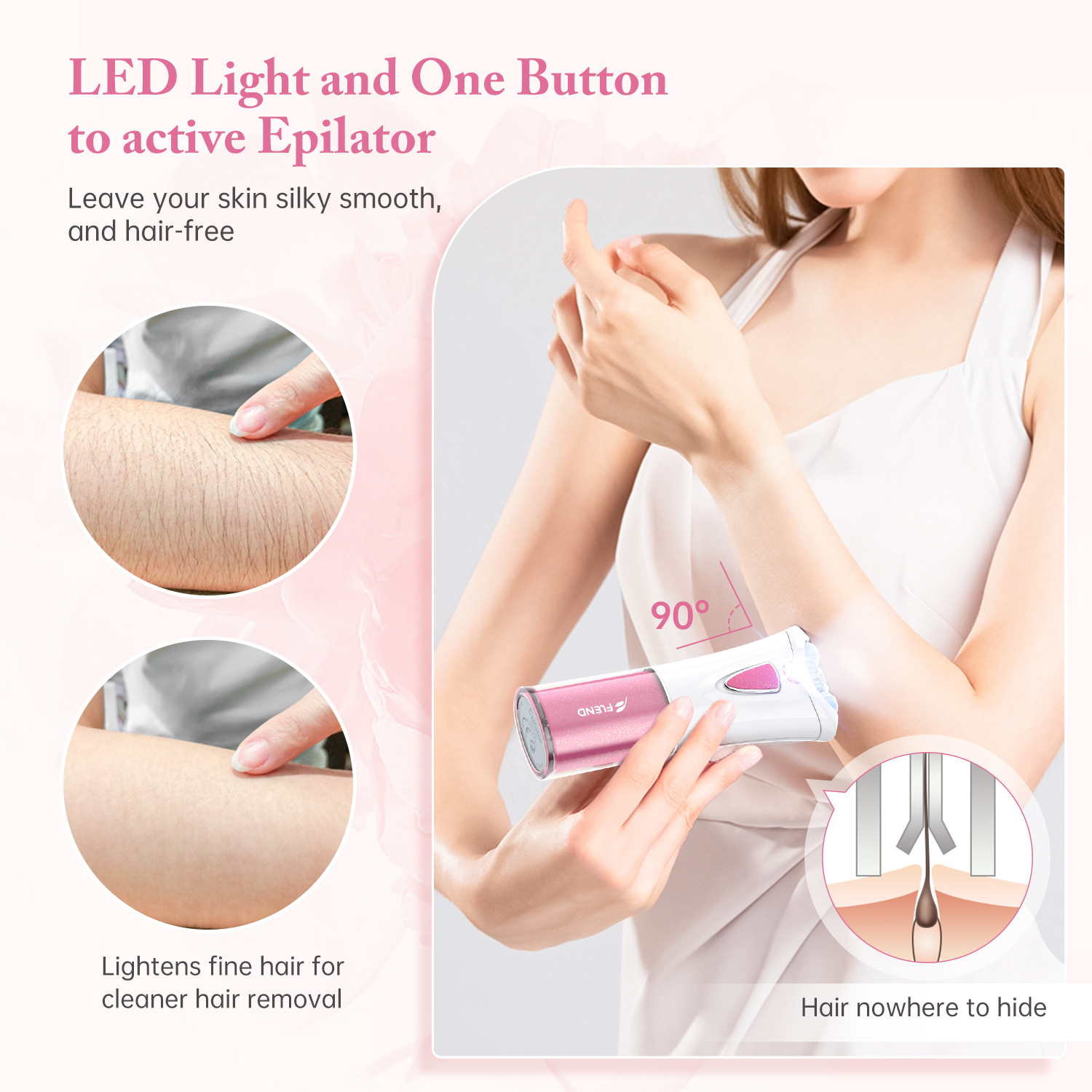 Queenmew Mini Epilator for Women with LED
