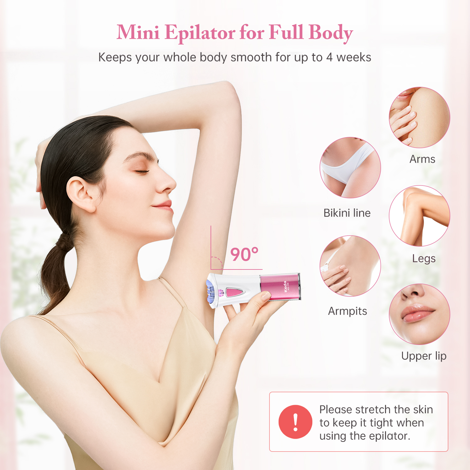 Queenmew Mini Epilator for Women with LED