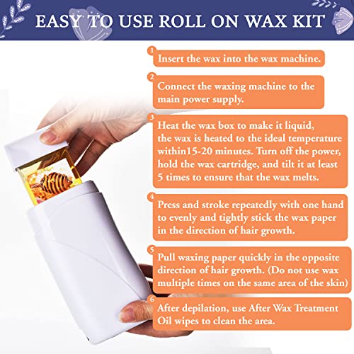 Portable Roll-On Wax Warmer Kit for Hair Removal