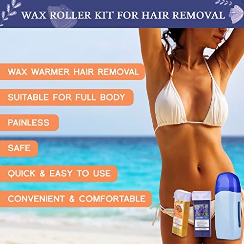 Portable Roll-On Wax Warmer Kit for Hair Removal