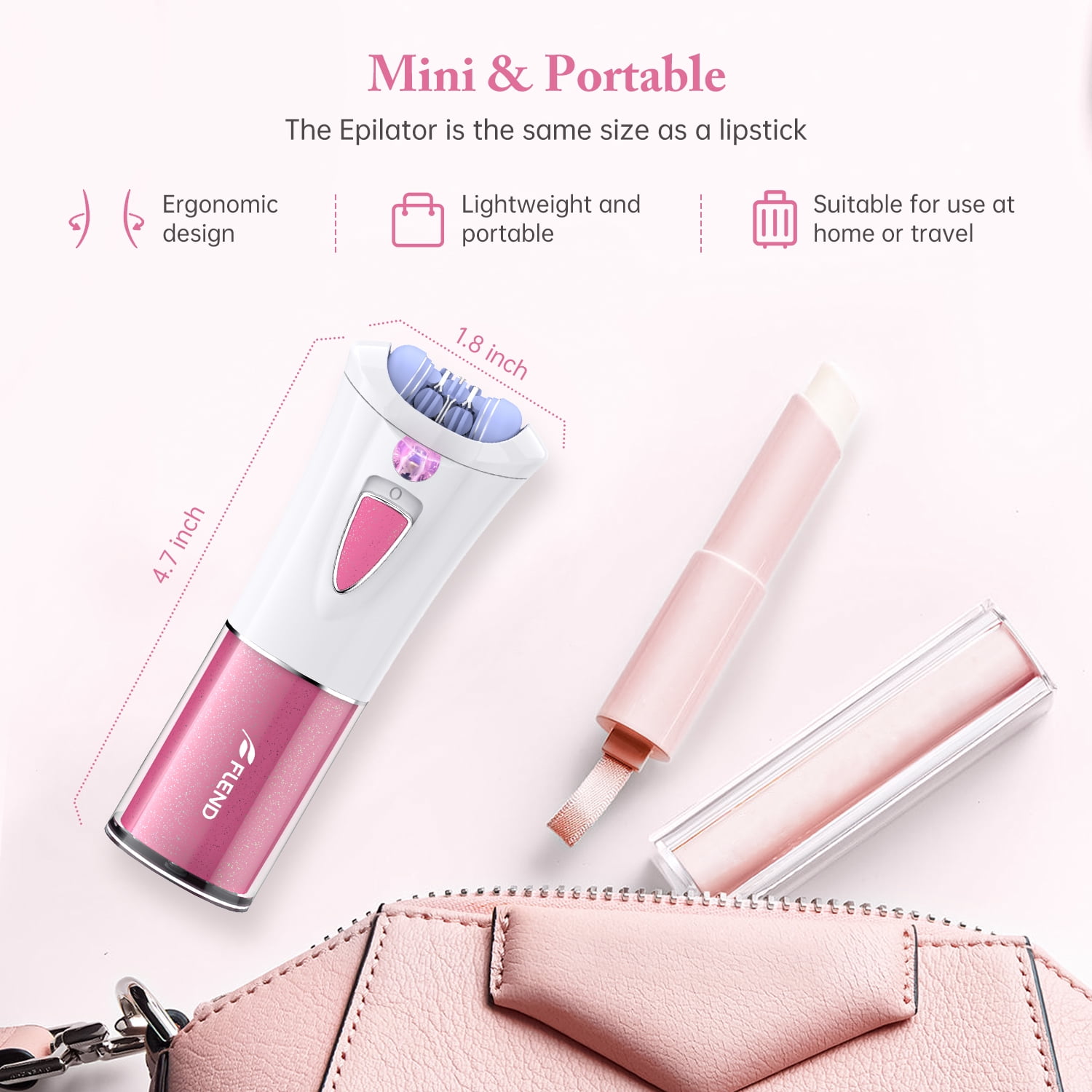 Queenmew Mini Epilator for Women with LED