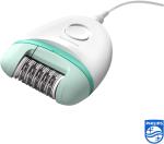 Philips Satinelle Essential Corded Epilator, White/Green
