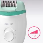 Philips Satinelle Essential Corded Epilator, White/Green