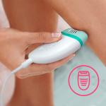 Philips Satinelle Essential Corded Epilator, White/Green