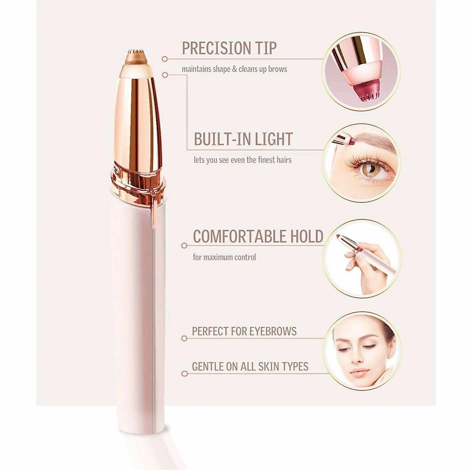 USB Rechargeable Women's Electric Eyebrow Trimmer