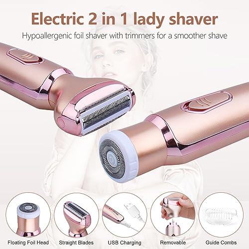 Women's 2-in-1 Waterproof Electric Shaver