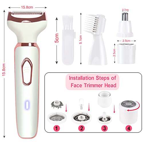 Cordless 4-in-1 Electric Shaver for Women
