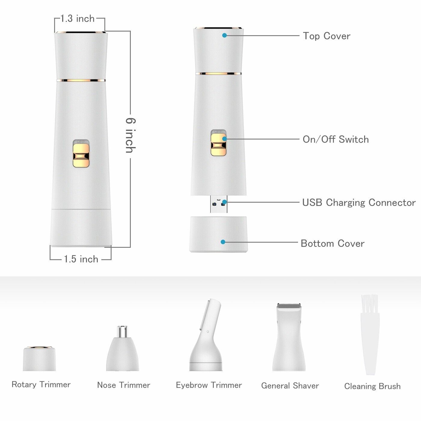 4-in-1 Women's Electric Shaver for Smooth Skin