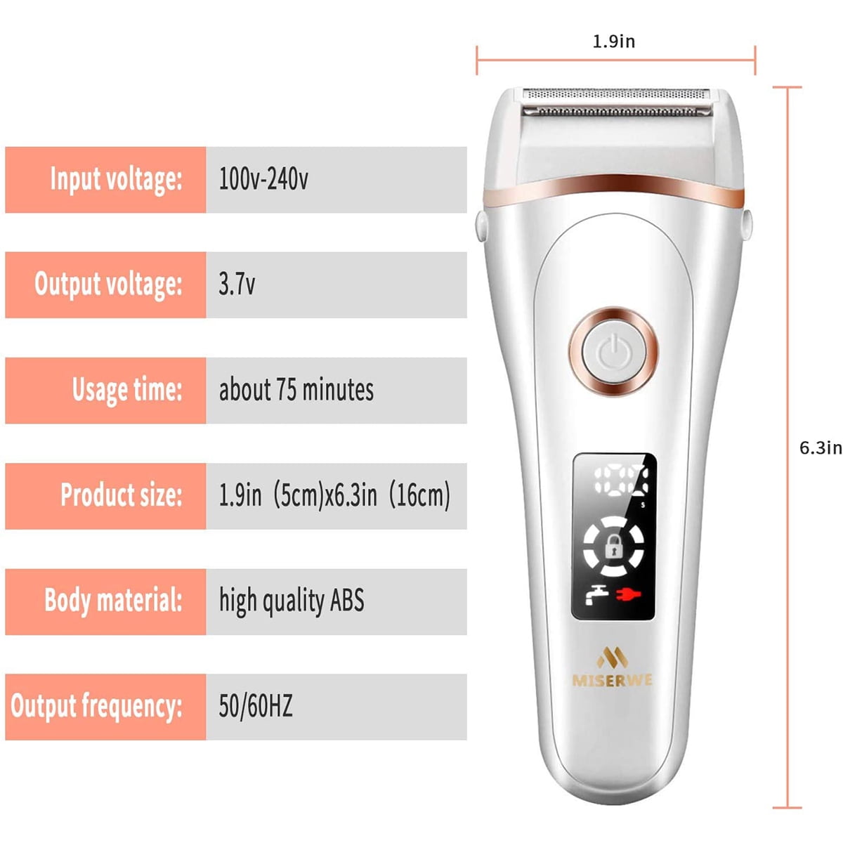 Women's 3-in-1 Electric Razor, Wet & Dry