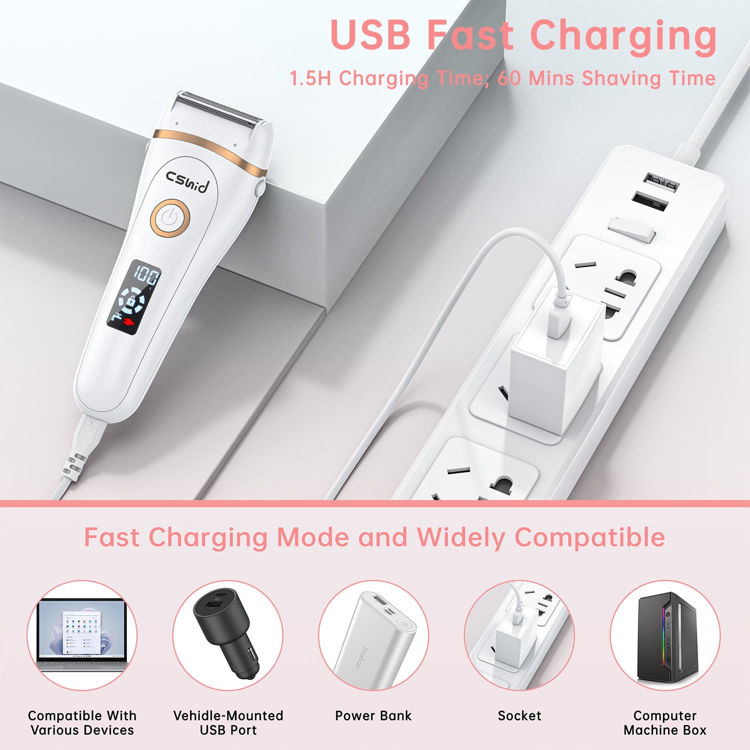 3-in-1 Waterproof Women’s Electric Shaver & Epilator