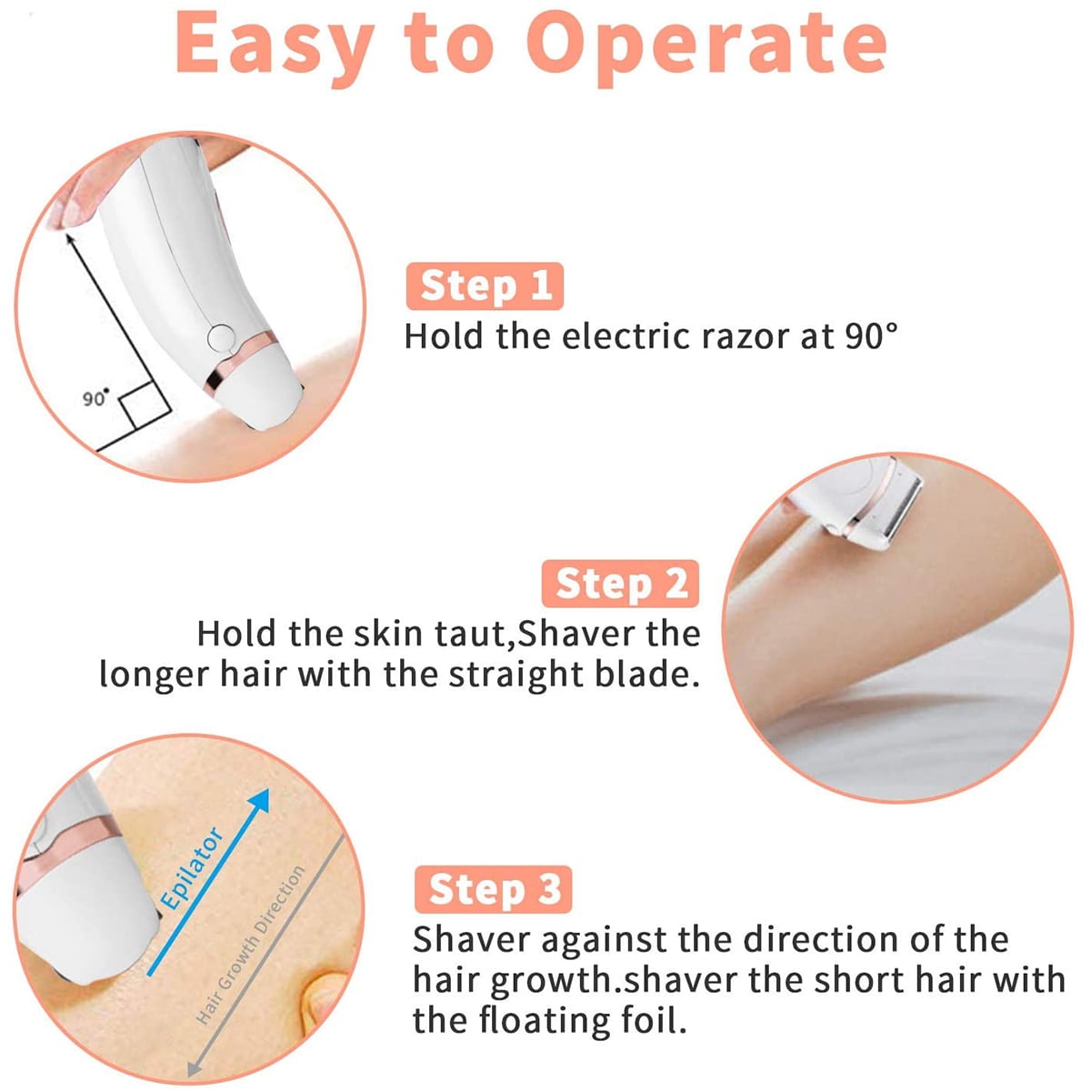 Women's 3-in-1 Electric Razor, Wet & Dry