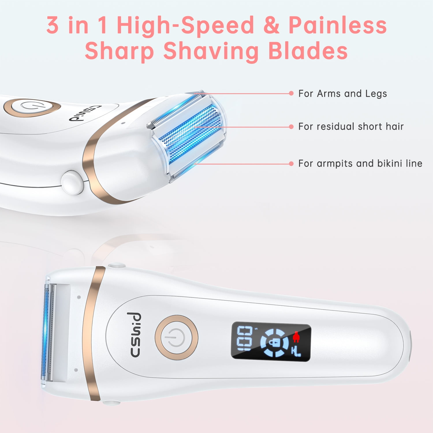 3-in-1 Waterproof Women’s Electric Shaver & Epilator