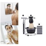 Follure Stainless Steel Shaving Set with Brush