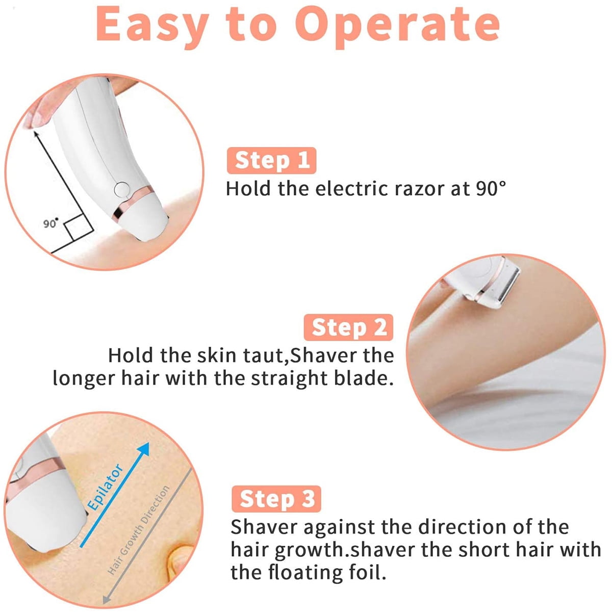 3-in-1 Waterproof Women’s Electric Shaver & Epilator