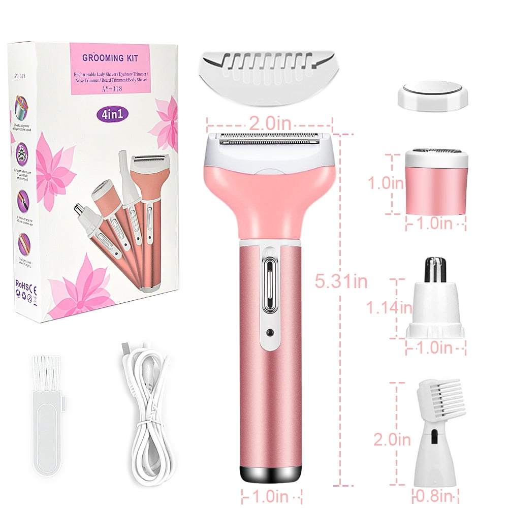 4-in-1 Rechargeable Women's Electric Shaver Kit