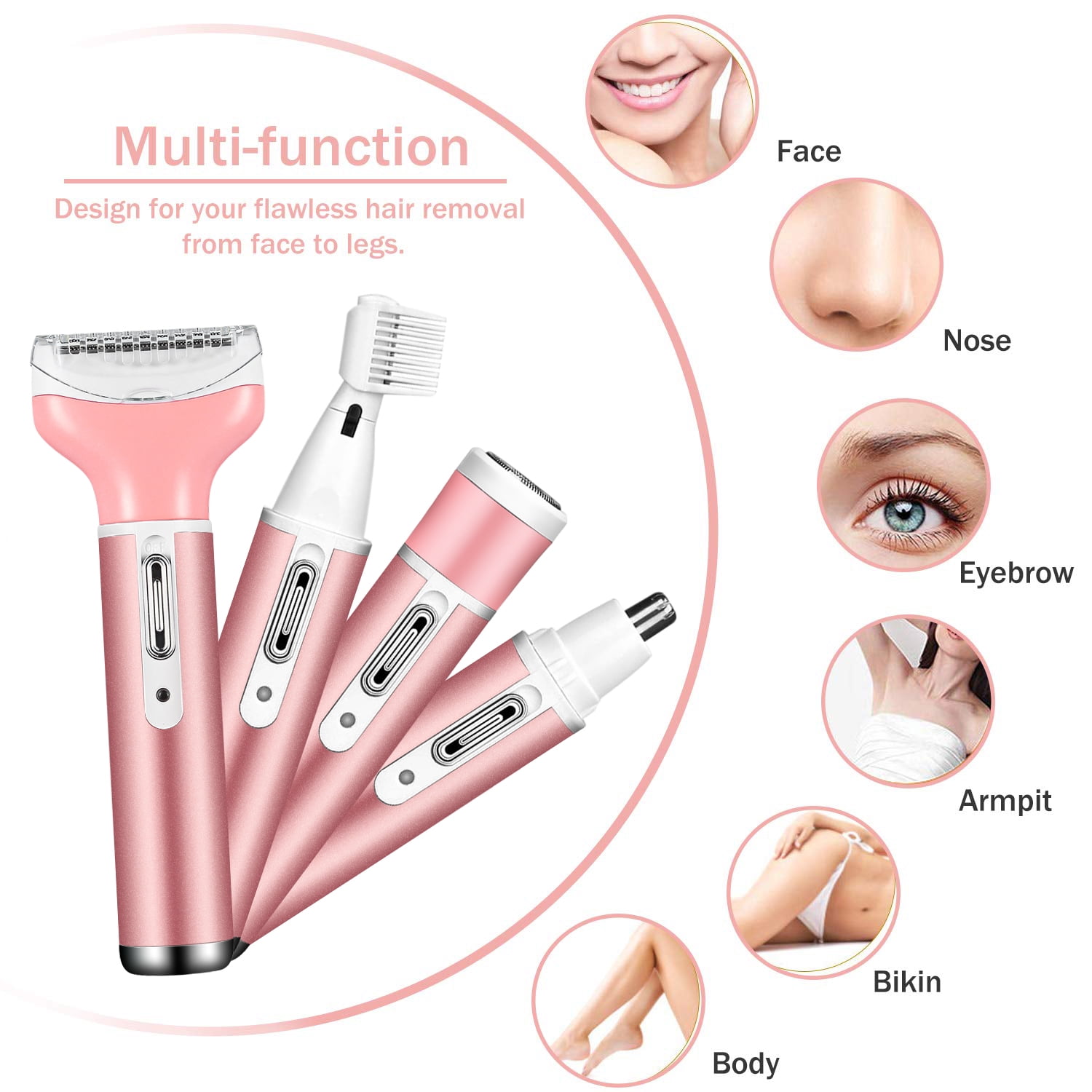 4-in-1 Cordless Electric Razor for Women