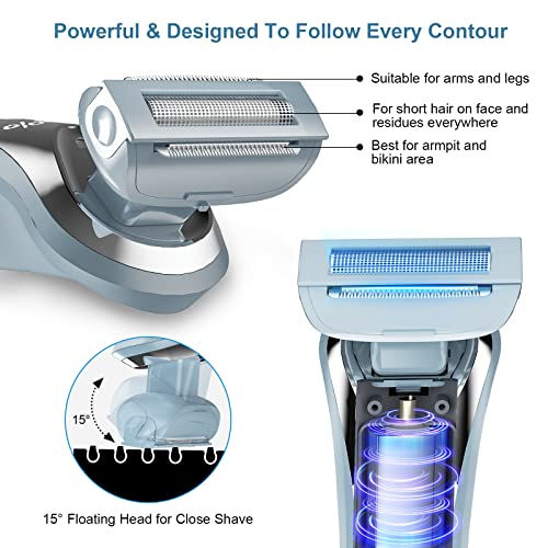 Women’s Electric Razor with Flexible Head (Blue)