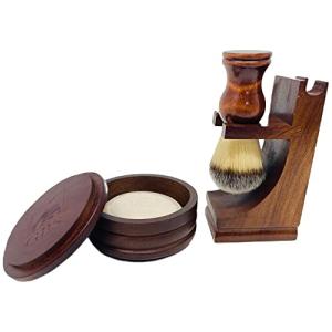 G.B.S Men's Wooden Shaving Bowl and Brush Set