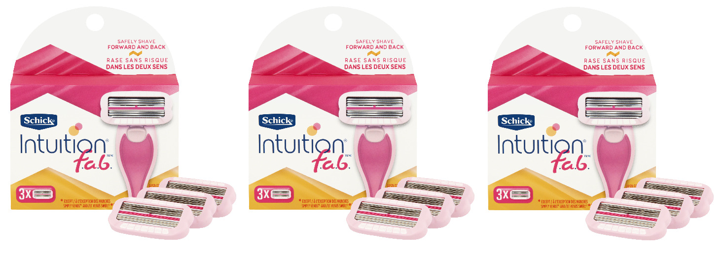 Schick Intuition f.a.b. Women's Razor Blades, 9-Pack