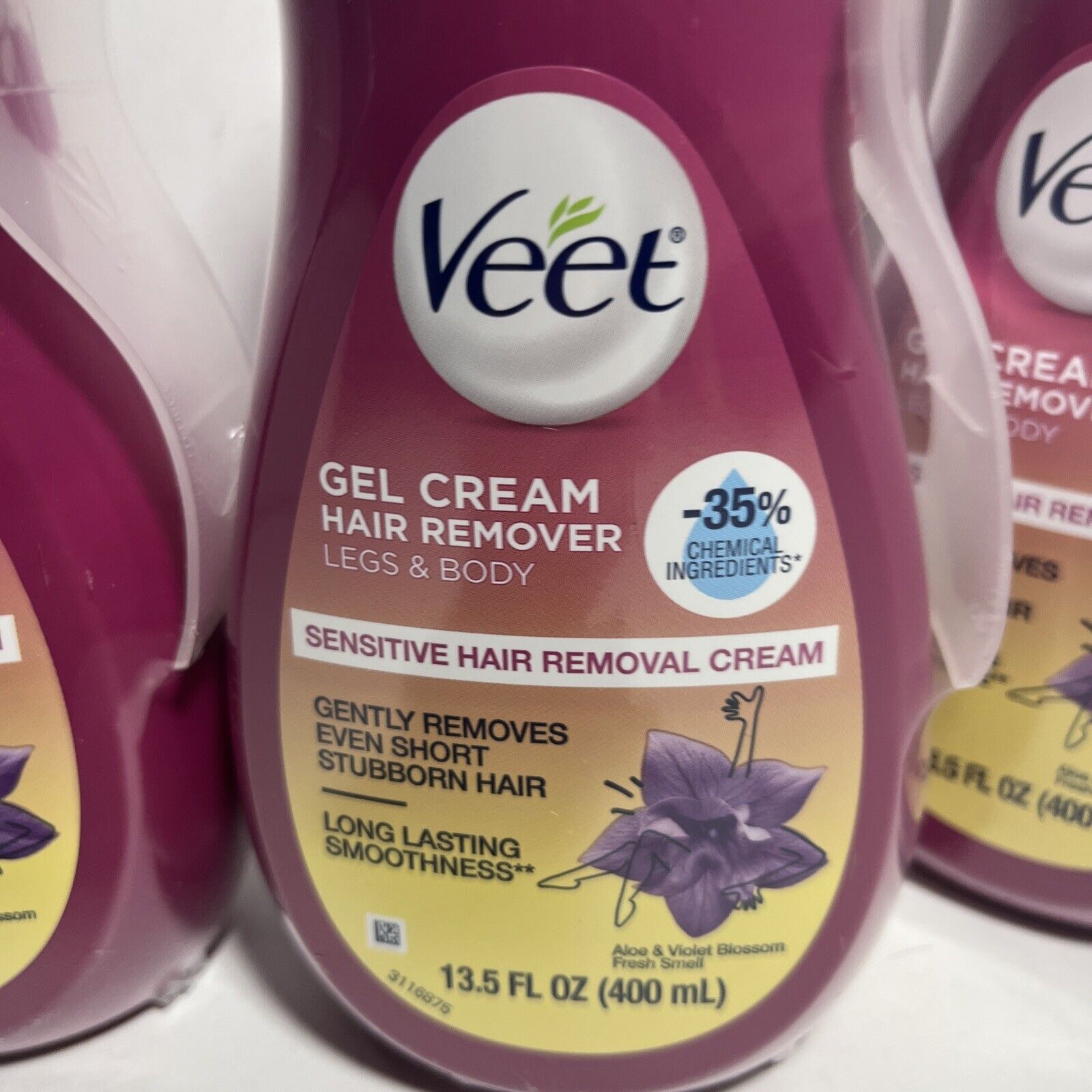 VEET Gel Cream for Sensitive Body Hair, 4 Pack