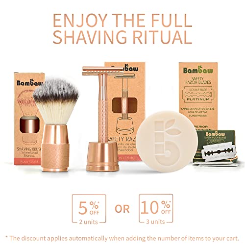 Vegan Rosé Gold Shaving Brush for All