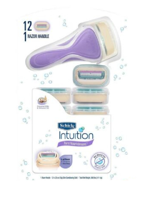 Schick Intuition Pure Nourishment, Coconut & Almond, 1 Razor + 12 Cartridges