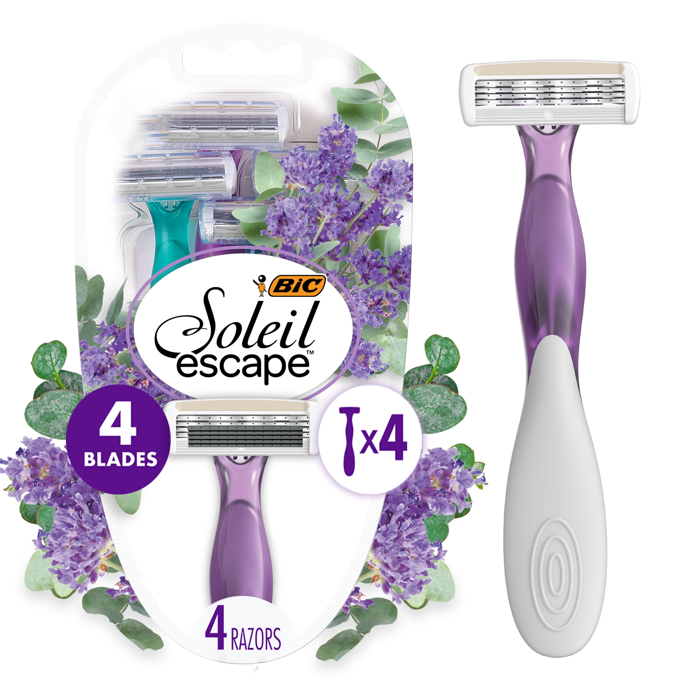 BIC Soleil Escape Lavender & Eucalyptus Razors, 4 Count