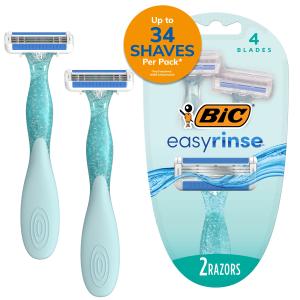 BIC EasyRinse Women's Disposable Razors, 2 Count