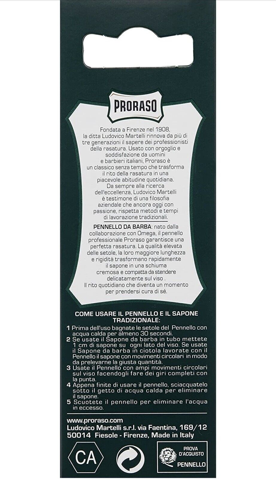 Proraso Professional Shaving Brush for Smooth Shaves