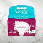 Gillette Venus ComfortGlide Sugarberry Razor Blades, 3-Pack