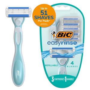 BIC EasyRinse Refillable Women's Razor with Blades