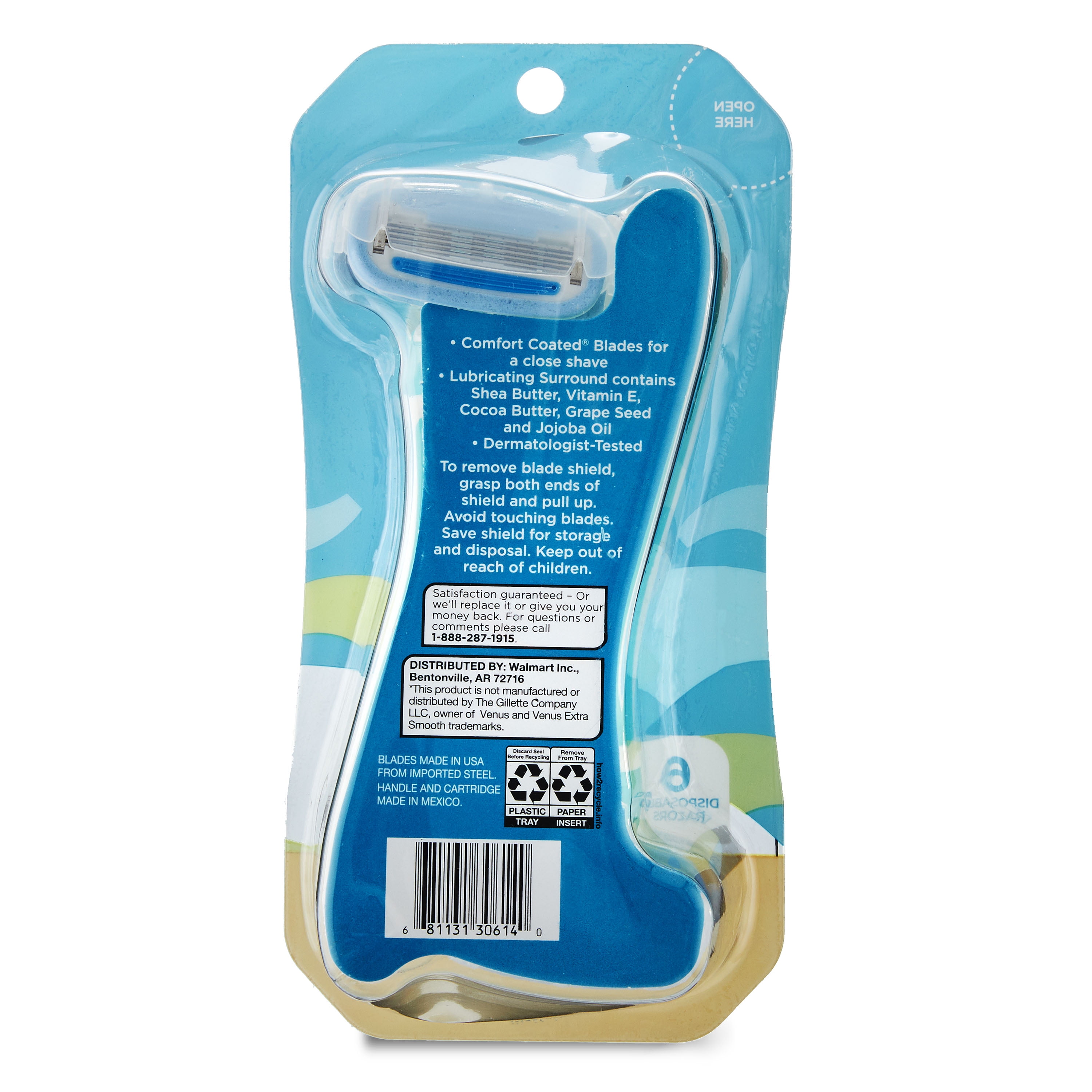 Equate Women's 5-Blade Disposable Razors, 6 Pack