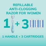 BIC EasyRinse Refillable Women's Razor with Blades