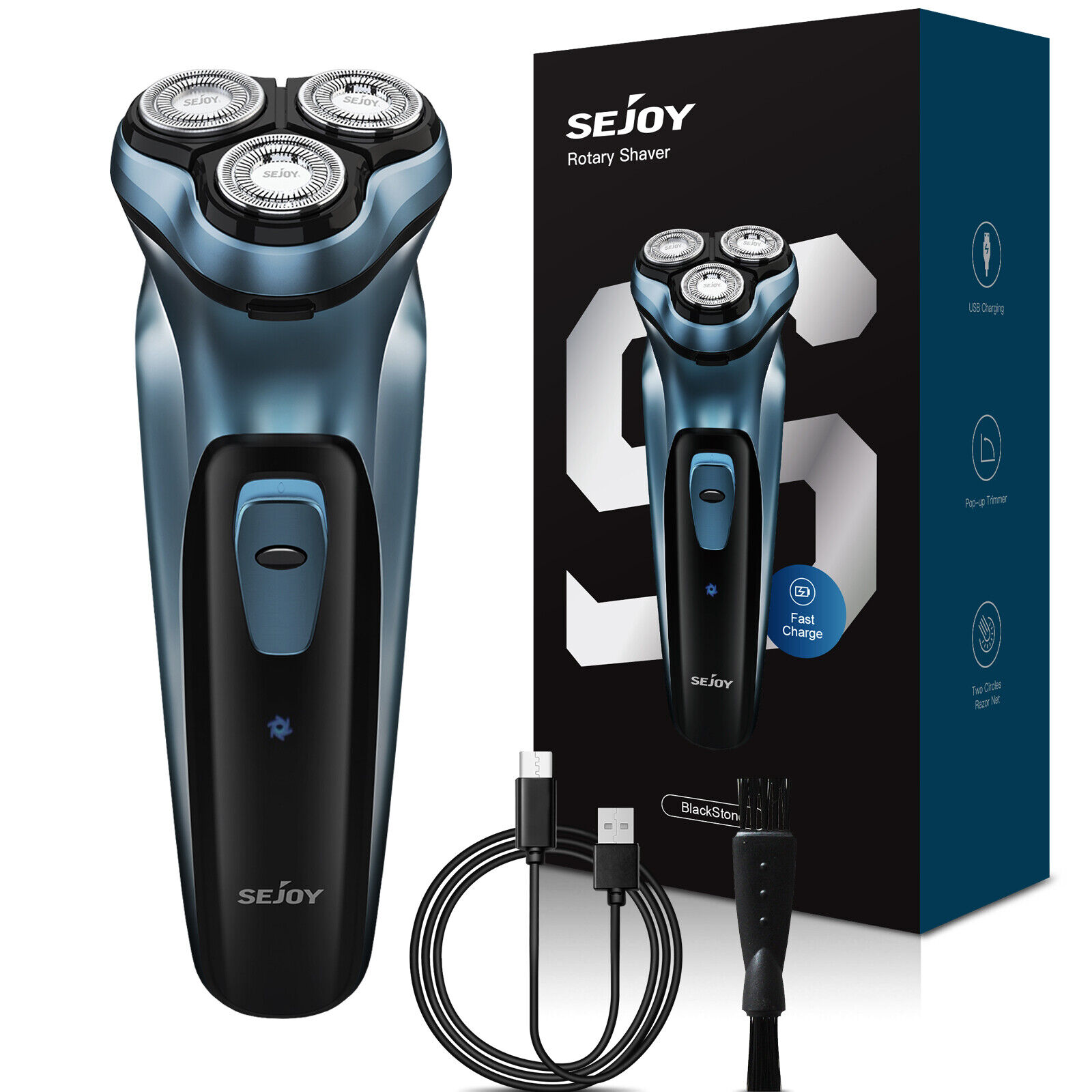 SEJOY Rechargeable Electric Shaver with Sideburn Trimmer