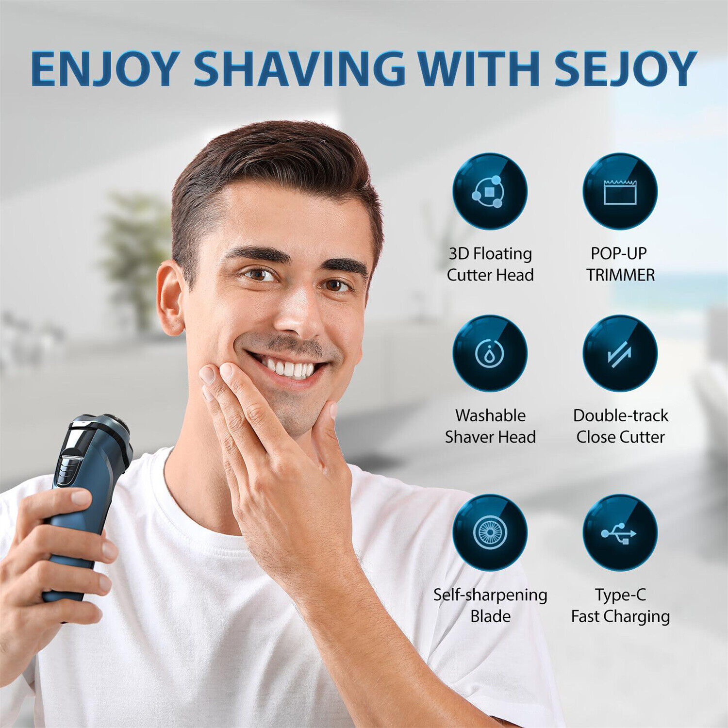 Men's Rechargeable Electric Beard Trimmer Razor