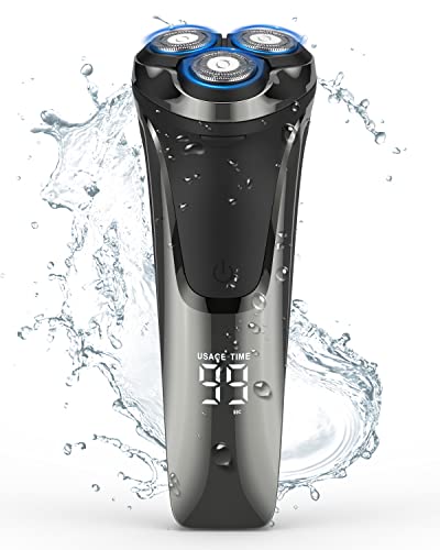 Rantizon Waterproof Rechargeable Electric Shaver for Men